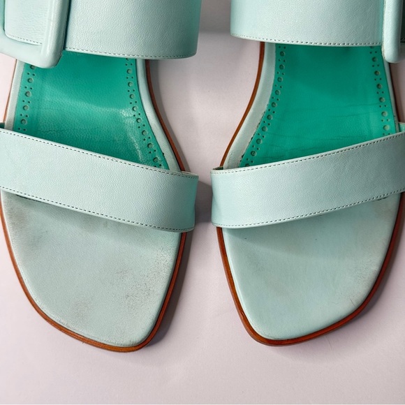 MANOLO BLAHNIK Tituba Buckle Slide Sandals Light Blue With Box Dust Bag Size 41 - Picture 10 of 16
